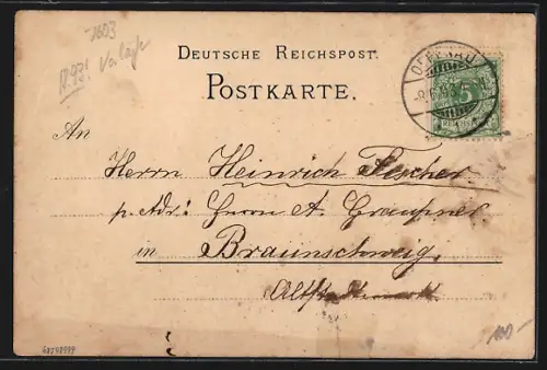 Lithographie Oppenau im Renchthal, Gesamtansicht, Allerheiligen-Wasserfall, Antogast