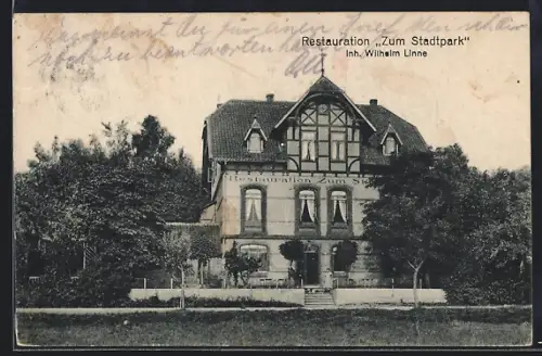 AK Bockenem, Restauration Zum Stadtpark, Inh. Wilhelm Linne