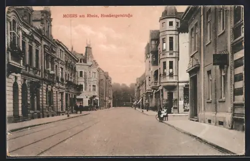 AK Moers am Rhein, Hombergerstrasse mit Sparkasse