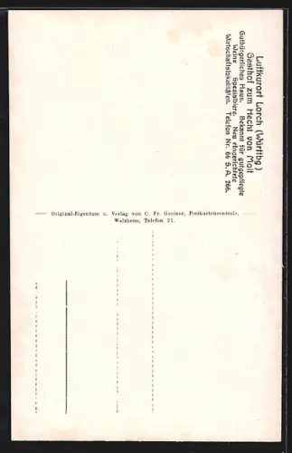 AK Lorch / Remstal, Gasthof zum Hecht, Klosterpartie