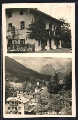 AK Ramsau / Obb., Totalansicht aus der Vogelschau, Hotel-Pension Frigio