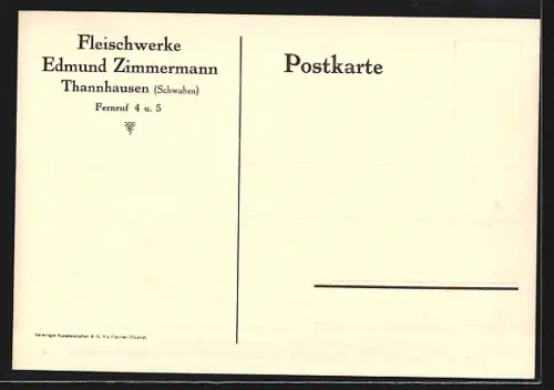 AK Thannhausen /Schw., Besuch der Vereinigten Metzgerinnung Münchens bei den Fleischwerken E. Zimmermann am 12.9.1926