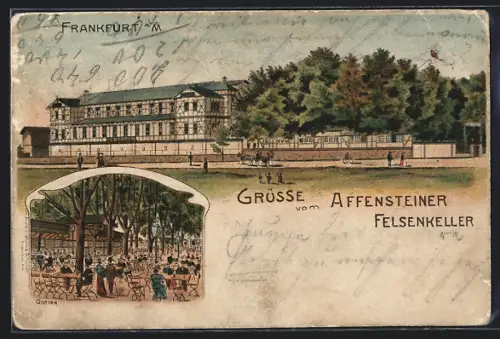 Lithographie Frankfurt-Westend, Gaststätte Affensteiner Felsenkeller