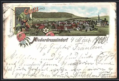 Lithographie Niederdresselndorf, Gesamtansicht