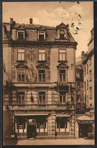 AK Frankfurt a. M., Brönner`s Hotel drei Raben, Bes. Jos. Brönner