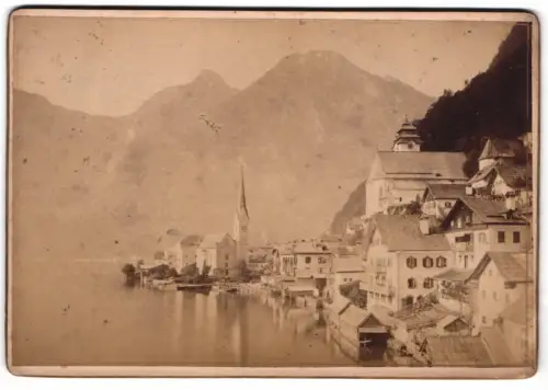 Fotografie A. Elsenwenger, Goisern, Ansicht Hallstatt, Blick auf den Ort am Ufer