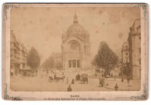 Fotografie Perier, Paris, Ansicht Paris, Le Boulevard Malesherbes et l`Eglise Saint-Augustin