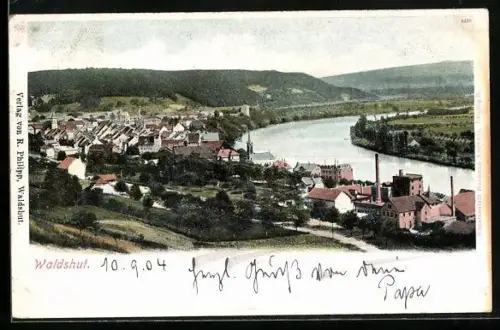 AK Waldshut, Ortsansicht mit Flusspartie
