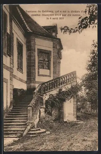 AK Geisberg, Terrasse du Geisberg, théâtre d`un combat désespéré le 4 août 1870