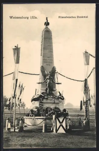 AK Weissenburg i. Els., Französisches Denkmal