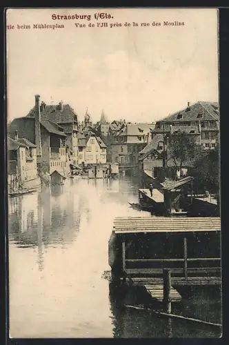 AK Strassburg i. Els., Vue de l`Ill près de la rue des Moulins