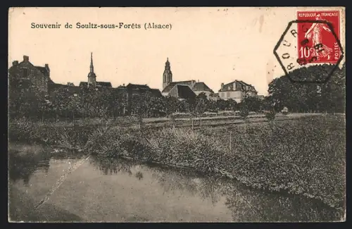 AK Soultz-sous-Forêts /Alsace, Souvenir de Soultz-sous-Forêts