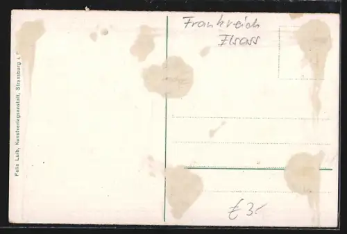 AK Strasbourg, Université avec calèche et promeneurs sur l`avenue