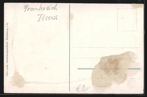 AK Strassburg i. E., La petite France avec vue sur le canal et la cathédrale en arrière-plan