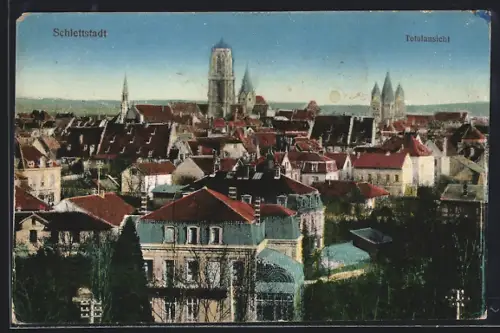 AK Schlettstadt, Blick auf den Ort