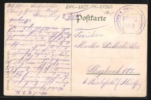 AK Wörth a.S., Vue du village et des collines environnantes