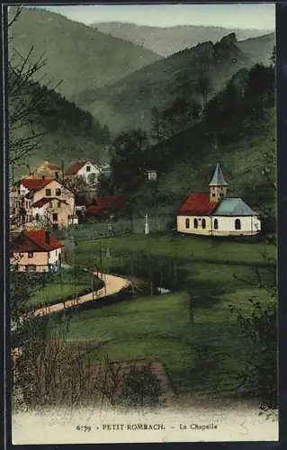 AK Petit Rombach, La Chapelle et paysage environnant
