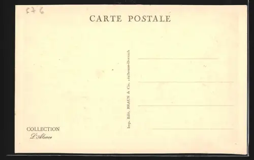 AK Engwiller, Rue pittoresque avec maisons à colombages et villageois