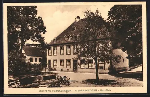 AK Niederroedern /Bas-Rhin, Château Fleckenstein entouré d`arbres majestueux