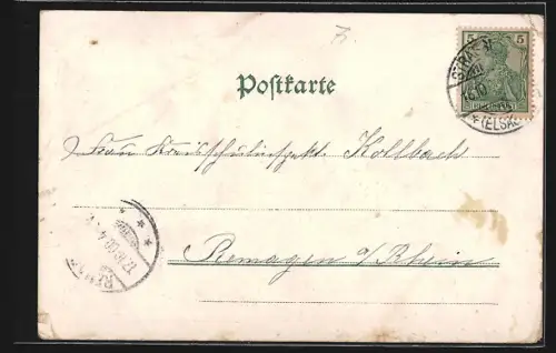 Lithographie Strassburg i. E., Münster, Im kleinen Franrkreich