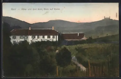 AK Barr, Hôtel und Bad Bühl, Blick auf Ruine