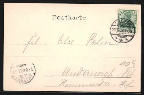 AK Lützelburg, Vue du village avec la colline et la ruine au sommet