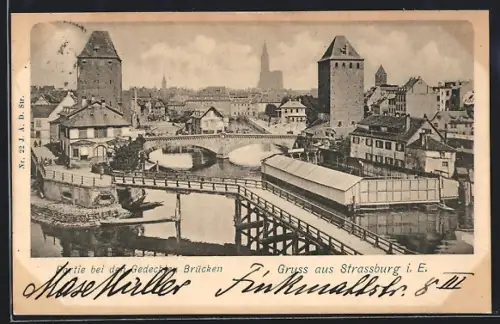 AK Strassburg i. E., Partie bei den Gedeckten Brücken