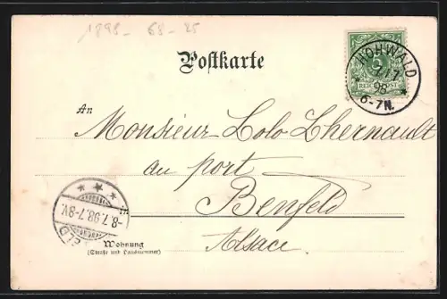 AK Hohwald /Elsass, Partie an der Sägemühle