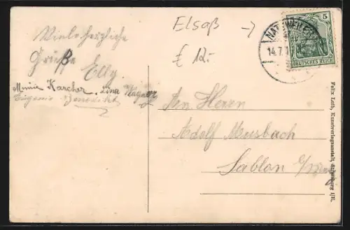 AK Rothau, Vue panoramique du village entouré de collines boisées