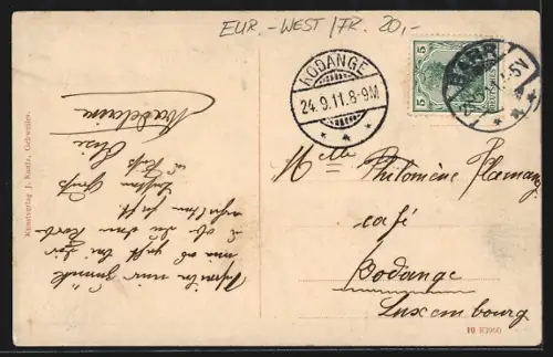 AK Barr /Els., Rathaus, Elsässerin in Tracht