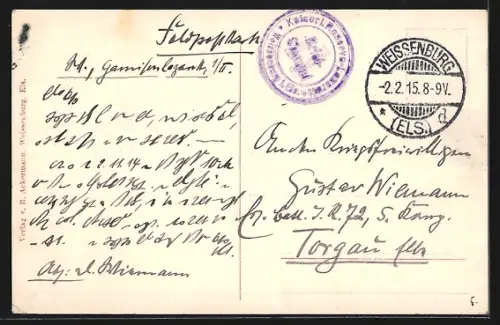 AK Weissenburg i.E., Hagenauer Tor 1870, Innenansicht