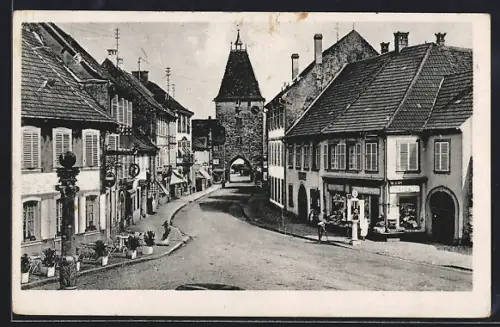 AK Mutzig, Hauptstrasse im Ort