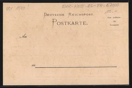 AK Strassburg, Altes Haus, Rheinbrücke, Kleber-Platz