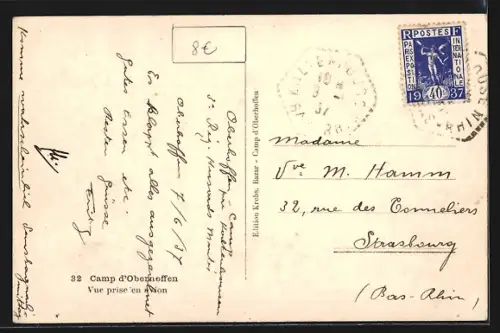 AK Oberhoffen, Vue aérienne du camp et des bâtiments environnants