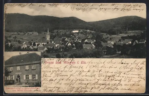 AK Wingen i. Els., Gasthaus und Handlung von Michel Ehrsteln