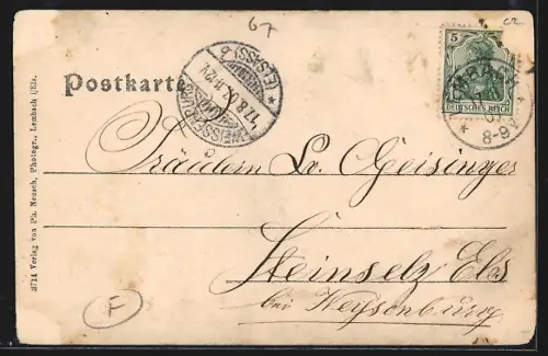 AK Wingen i. Els., Gasthaus und Handlung von Michel Ehrsteln