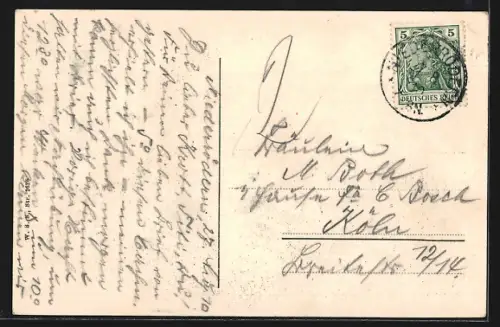 AK Niederrödern i. E., Hauptstrasse mit Blick zur Kirche