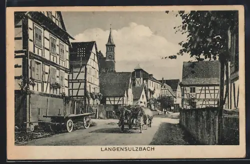 AK Langensulzbach, Strassenpartie mit Fachwerkhäusern
