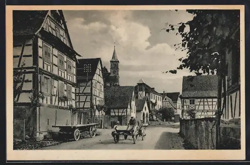 AK Langensulzbach, Fachwerkhäuser im Ort