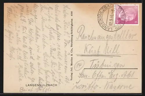 AK Langensulzbach, Fachwerkhäuser im Ort