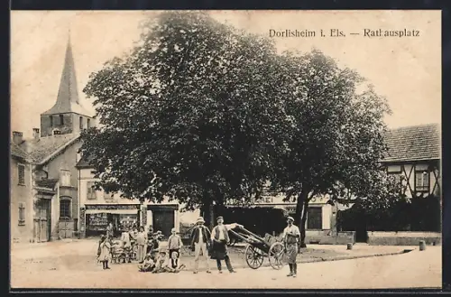 AK Dorlisheim i. Els., Rathausplatz