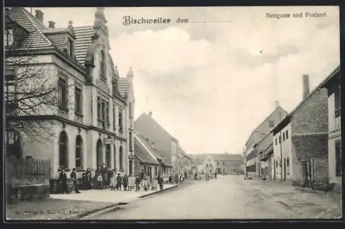 AK Bischweiler, Neugasse und Postamt