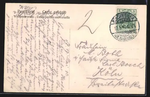 AK Bischweiler, Neugasse und Postamt