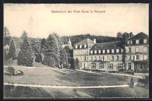 AK Hohwald, Gartenfront des Hôtel Kuntz