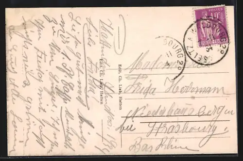 AK Hatten /Bas-Rhin, Grand`Rue avec maisons traditionnelles et architecture à colombages