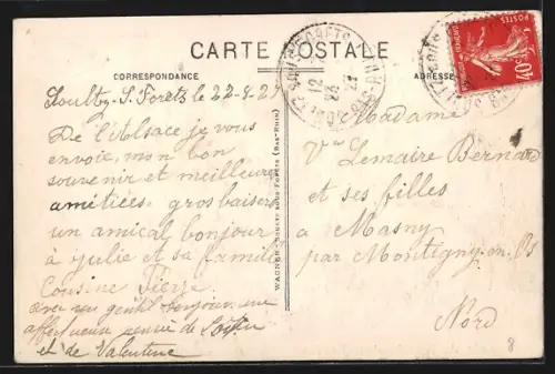 AK Soultz-sous-Forêts, Grand`Rue et l`Église, Vue générale, Rue de la Gare et Frohnacker