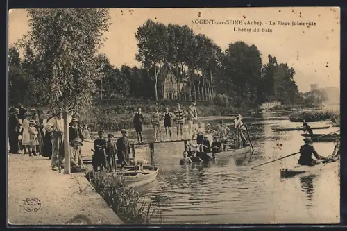 AK Nogent-sur-Seine /Aube, La Plage Jolainville, L`heure du Bain