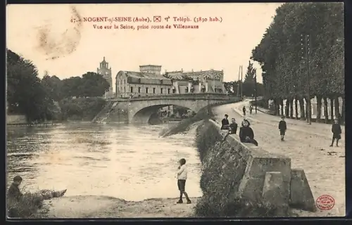AK Nogent-sur-Seine /Aube, Vue sur la Seine, prise route de Villenauxe