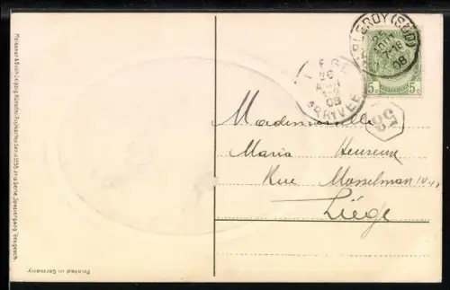 Künstler-AK Meissner & Buch (M&B) Nr. 1555: Frau am Ufer pflückt Blumen