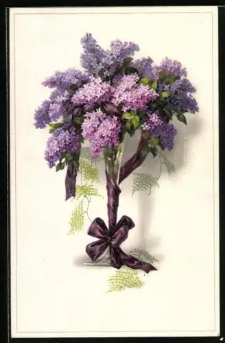 Künstler-AK Meissner & Buch (M&B) Nr. 2258: Vase mit Flieder